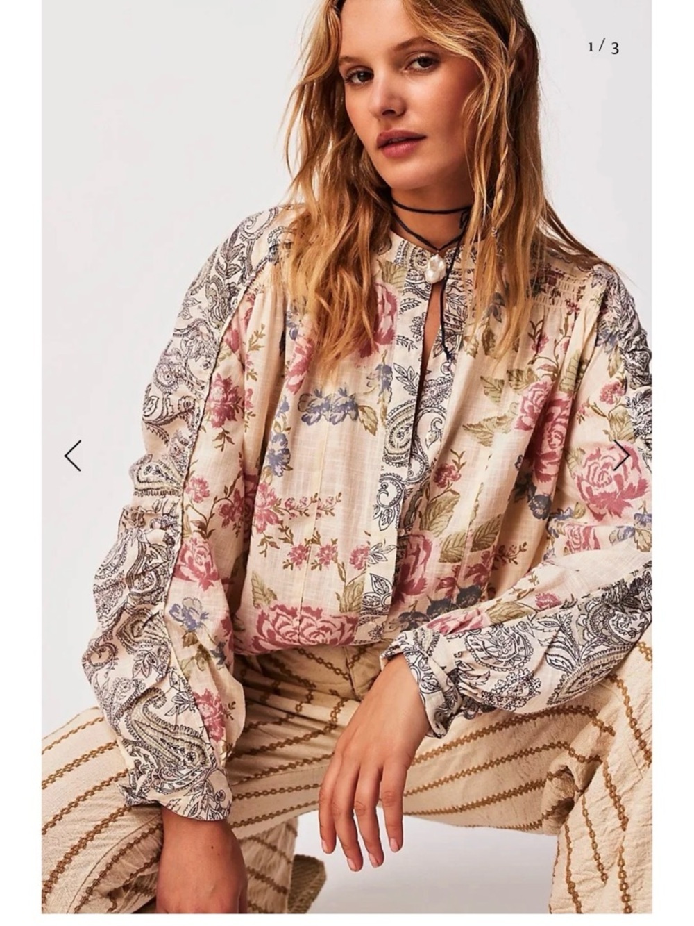 FREE PEOPLE Maraya Printed Top Size XS
